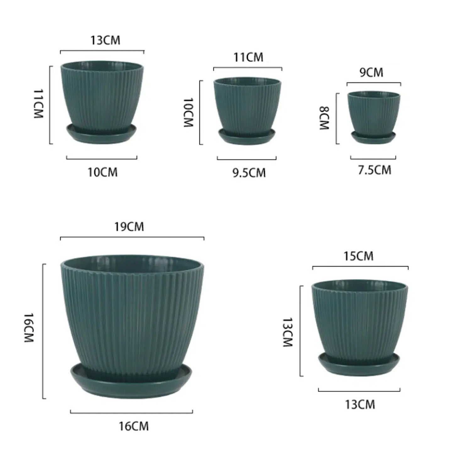 Home Garden Plastic Pots with Tray-