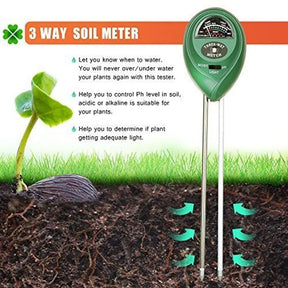 3 In 1 Moisture Sunlight PH Meter Soil-green-