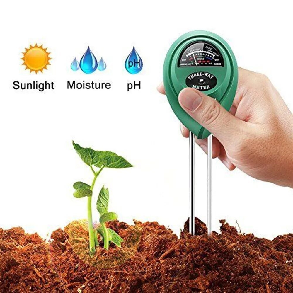 3 In 1 Moisture Sunlight PH Meter Soil-green-