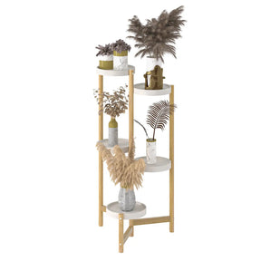 5 Tier Bamboo Plant Stands Indoor-White-Australia-