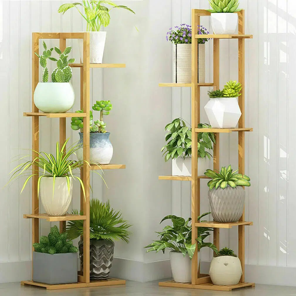 Bamboo 5 / 6 Tier Plant Stand Rack-