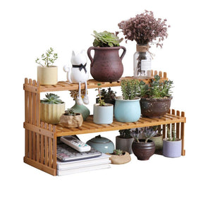 Bamboo Plant Stand Flower Pot Rack-