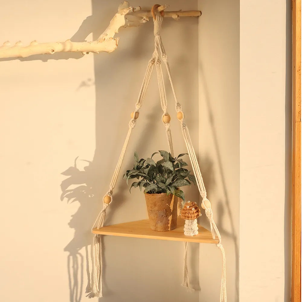 Boho Triangle Shelf Hanger-1 Shelf-