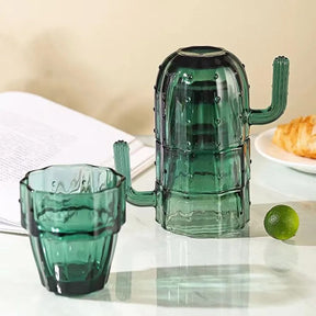 Cactus Glass Cup & Mug-Green-4PCS-