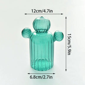 Cactus Glass Vase-Blue B-