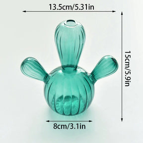 Cactus Glass Vase-Blue C-