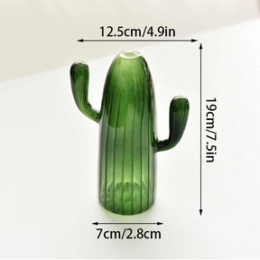 Cactus Glass Vase-Green A-