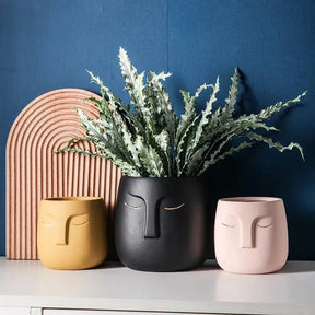 Ceramic Sleeping Face Plant Flower Planter Pot-