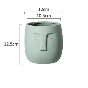 Ceramic Sleeping Face Plant Flower Planter Pot-