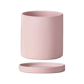 Classic Colourful Ceramic Plant Flower Pot-Light Pink 05-11cm with Tray-