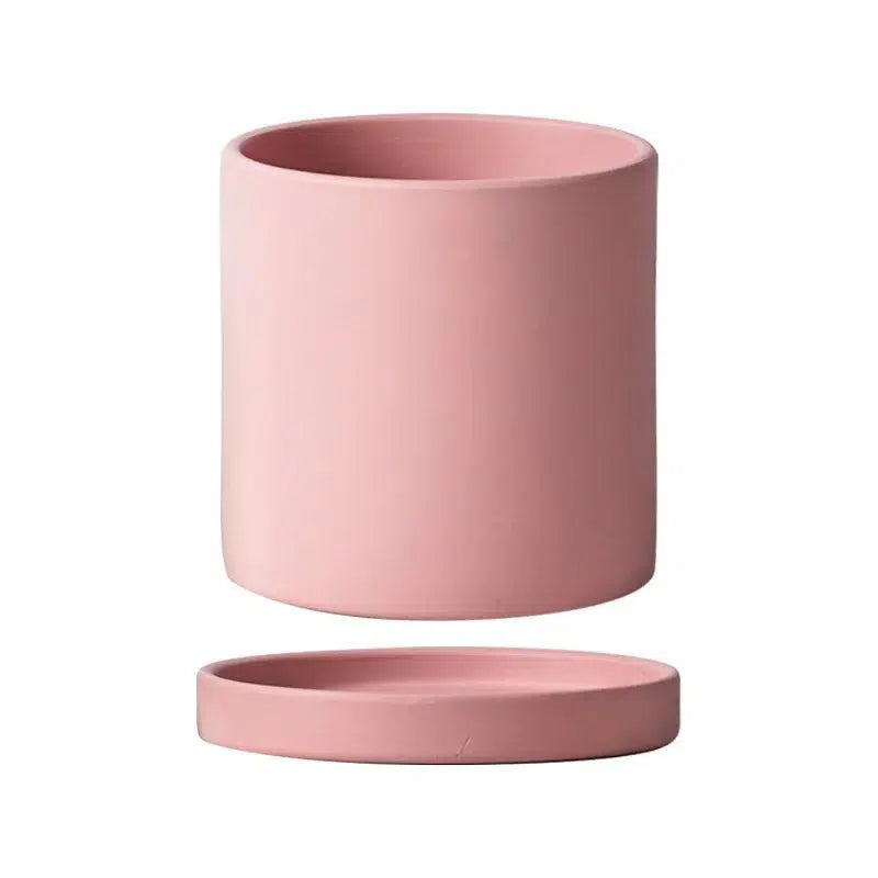 Classic Colourful Ceramic Plant Flower Pot-Pink 30-11cm with Tray-