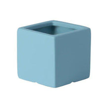 Colour Square Ceramic Flower Plant Pot-Blue-14X14CM-