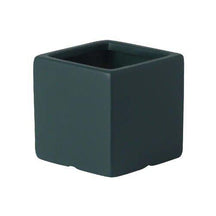 Colour Square Ceramic Flower Plant Pot-Dark Green-14X14CM-