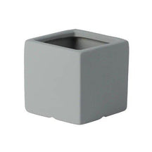 Colour Square Ceramic Flower Plant Pot-Light Grey-14X14CM-