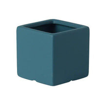 Colour Square Ceramic Flower Plant Pot-Navy Blue-14X14CM-