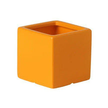 Colour Square Ceramic Flower Plant Pot-Orange-14X14CM-