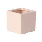 Colour Square Ceramic Flower Plant Pot-Pink-14X14CM-