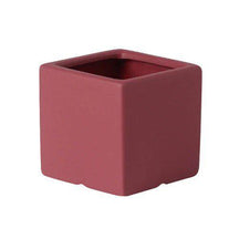 Colour Square Ceramic Flower Plant Pot-Red-14X14CM-