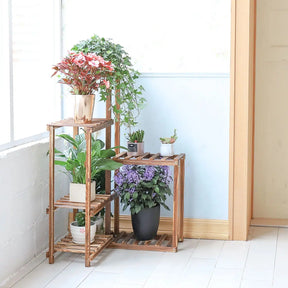 Corner Plant Stand 6 Tier Wood Shelf-Auburn-Australia-