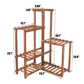 Corner Plant Stand 6 Tier Wood Shelf-Auburn-Australia-