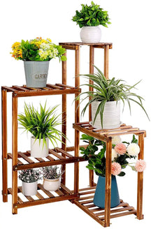 Corner Plant Stand 6 Tier Wood Shelf-Auburn-Australia-