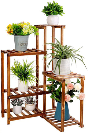 Corner Plant Stand 6 Tier Wood Shelf-Auburn-Australia-