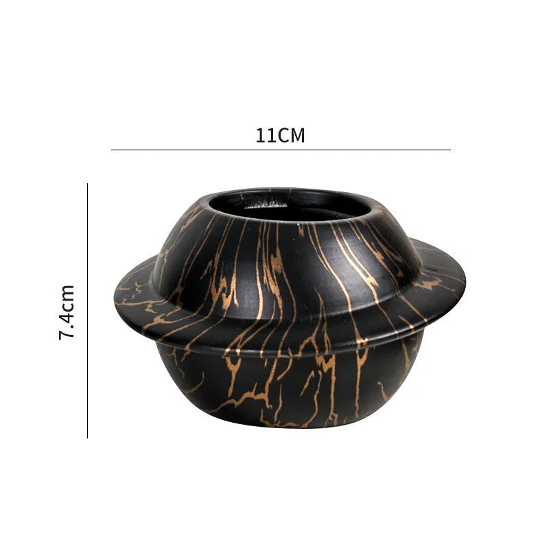 Creative Planet Plant Pot-Black gold-Only Pot-