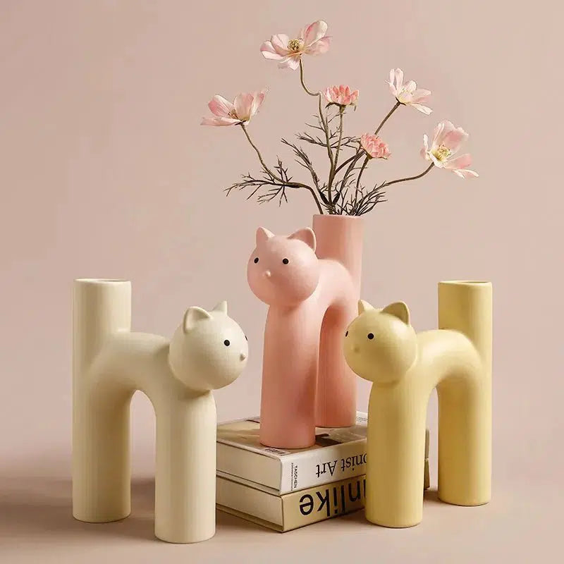 Cute Cat Tube Vase-