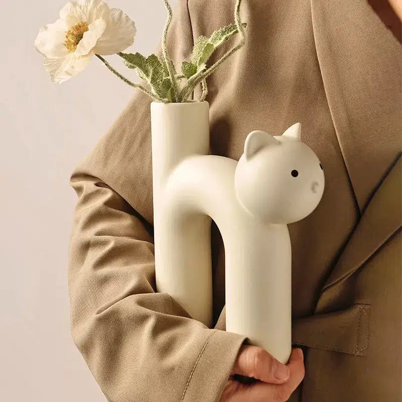 Cute Cat Tube Vase-