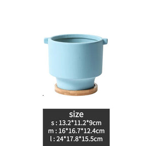 DIY Painting Ceramic Flower Pot-Sky Blue-S-