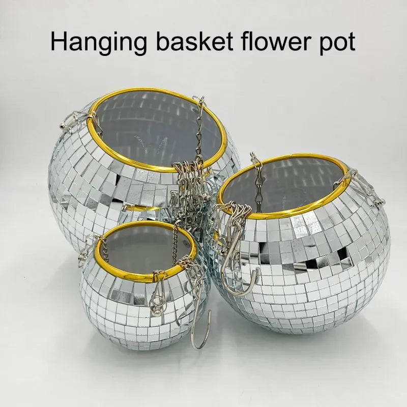 Disco Ball Hanging Planter-