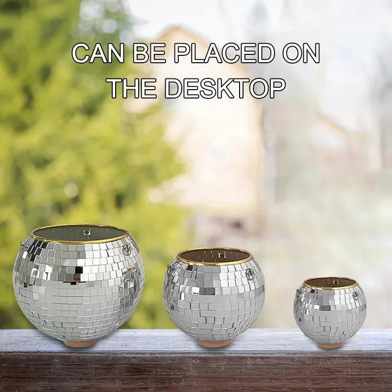 Disco Ball Hanging Planter-