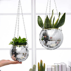 Disco Ball Hanging Planter-