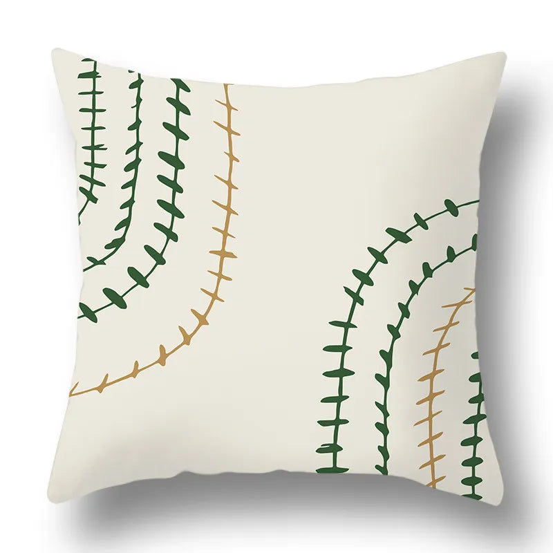 Green Aesthetic Decorative Cushion Cover-16-40x40cm-