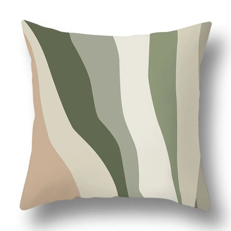 Green Aesthetic Decorative Cushion Cover-17-40x40cm-