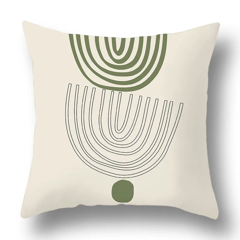 Green Aesthetic Decorative Cushion Cover-18-40x40cm-