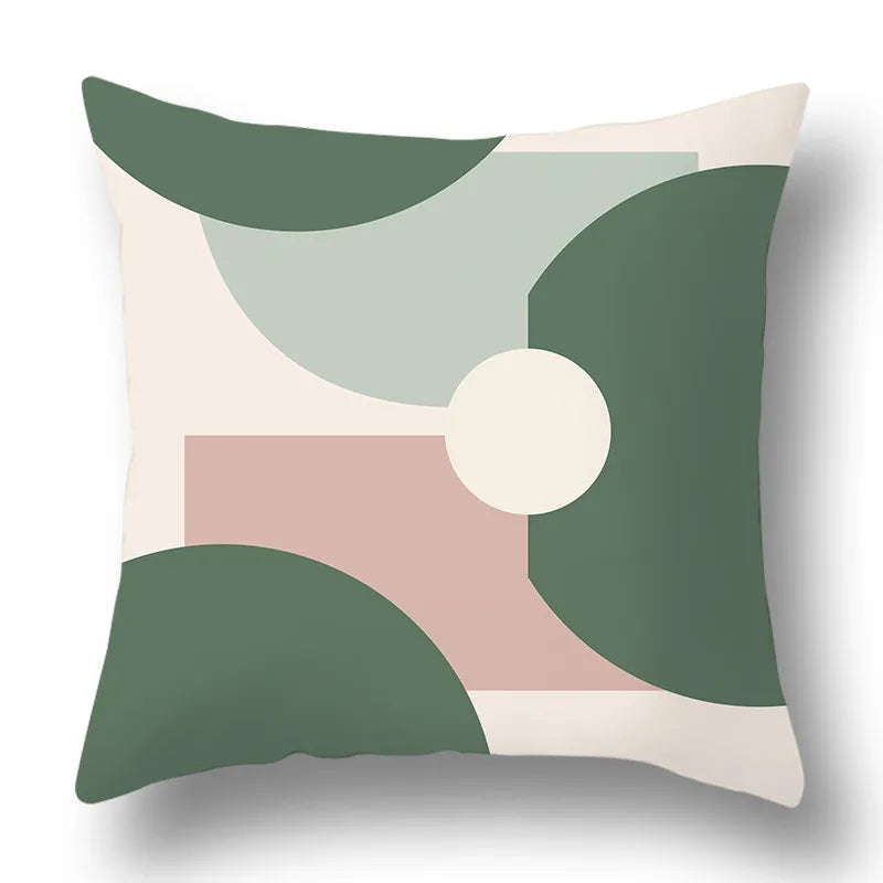 Green Aesthetic Decorative Cushion Cover-20-40x40cm-