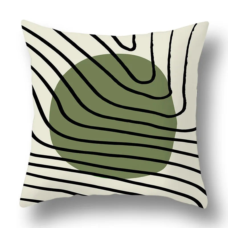 Green Aesthetic Decorative Cushion Cover-21-40x40cm-