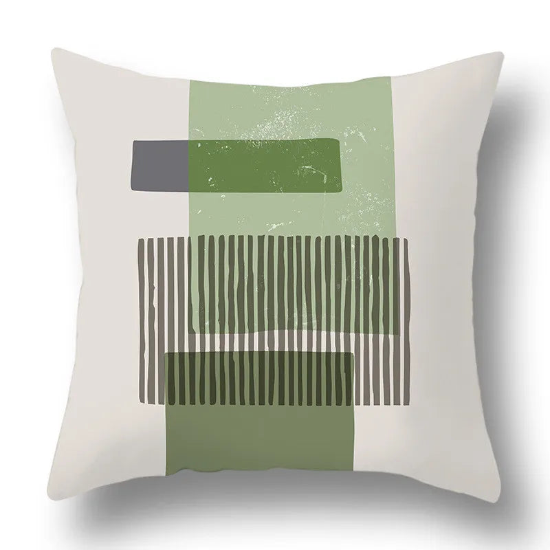 Green Aesthetic Decorative Cushion Cover-27-40x40cm-