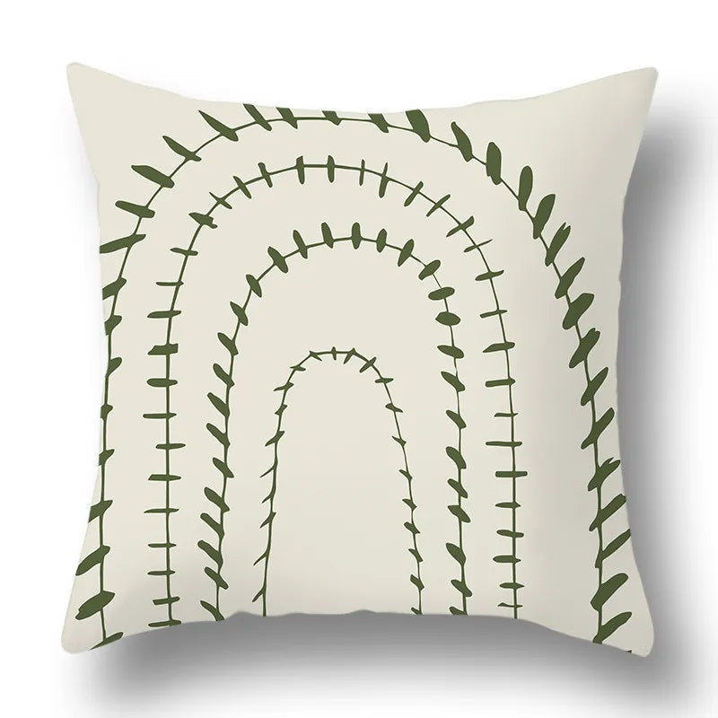 Green Aesthetic Decorative Cushion Cover-4-40x40cm-