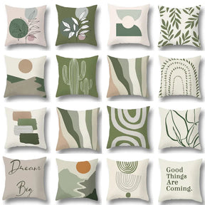 Green Aesthetic Decorative Cushion Cover-