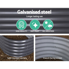 Greenfingers 160X80X42CM Galvanised Raised Garden Bed Steel Instant Planter-