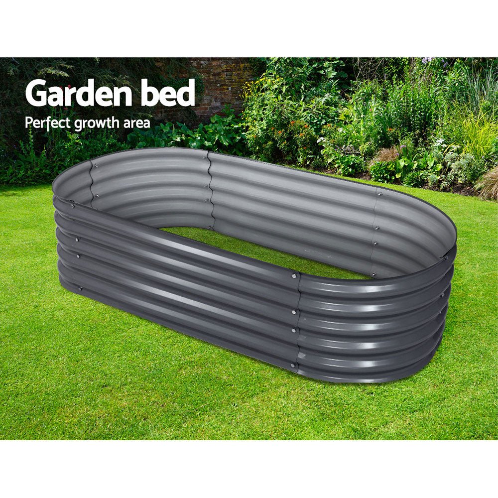 Greenfingers 160X80X42CM Galvanised Raised Garden Bed Steel Instant Planter-