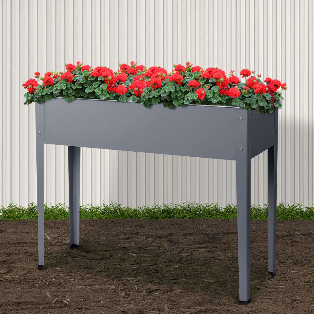 Greenfingers Garden Bed 100X80X30CM Galvanised Steel Raised Planter Standing Box-