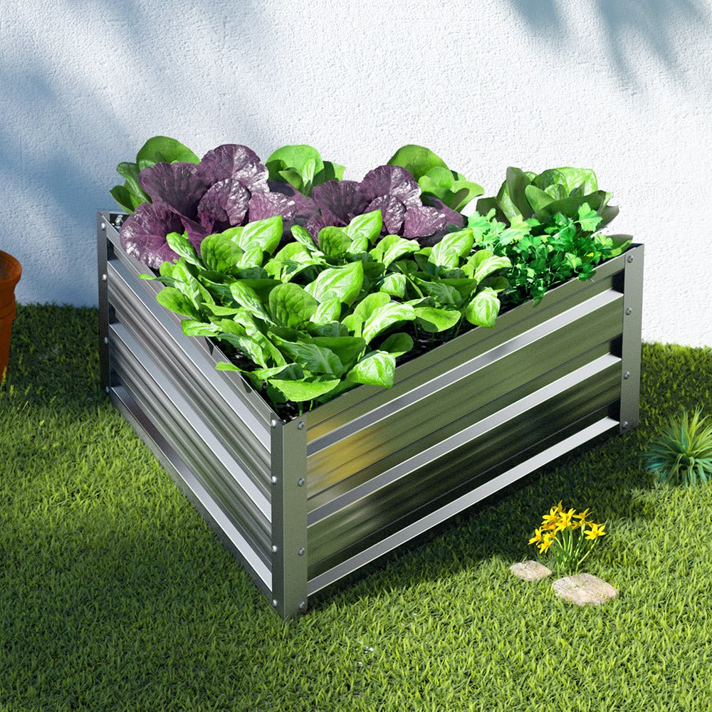 Greenfingers Garden Bed Galvanised Steel Raised Planter Vegetable 86x86x30cm-