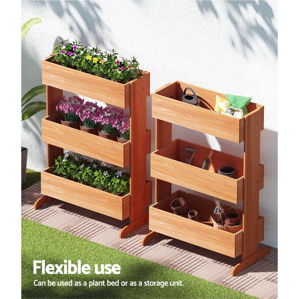 Greenfingers Garden Bed Raised Wooden Planter Box Vegetables 69x39x106cm-