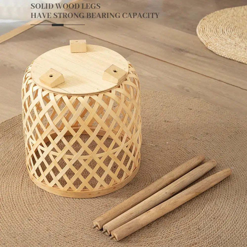 Handwoven Bamboo Flower Pot & Display Stand-