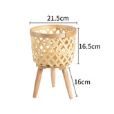 Handwoven Bamboo Flower Pot & Display Stand-Small-