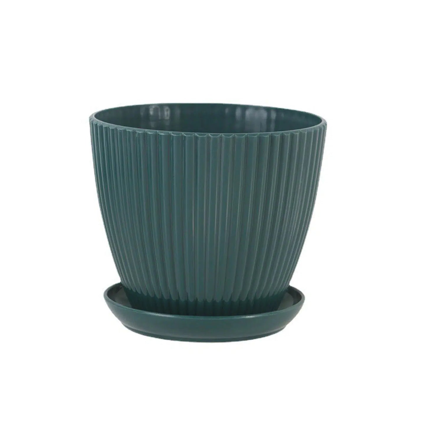 Home Garden Plastic Pots with Tray-Green-S 9x8cm-