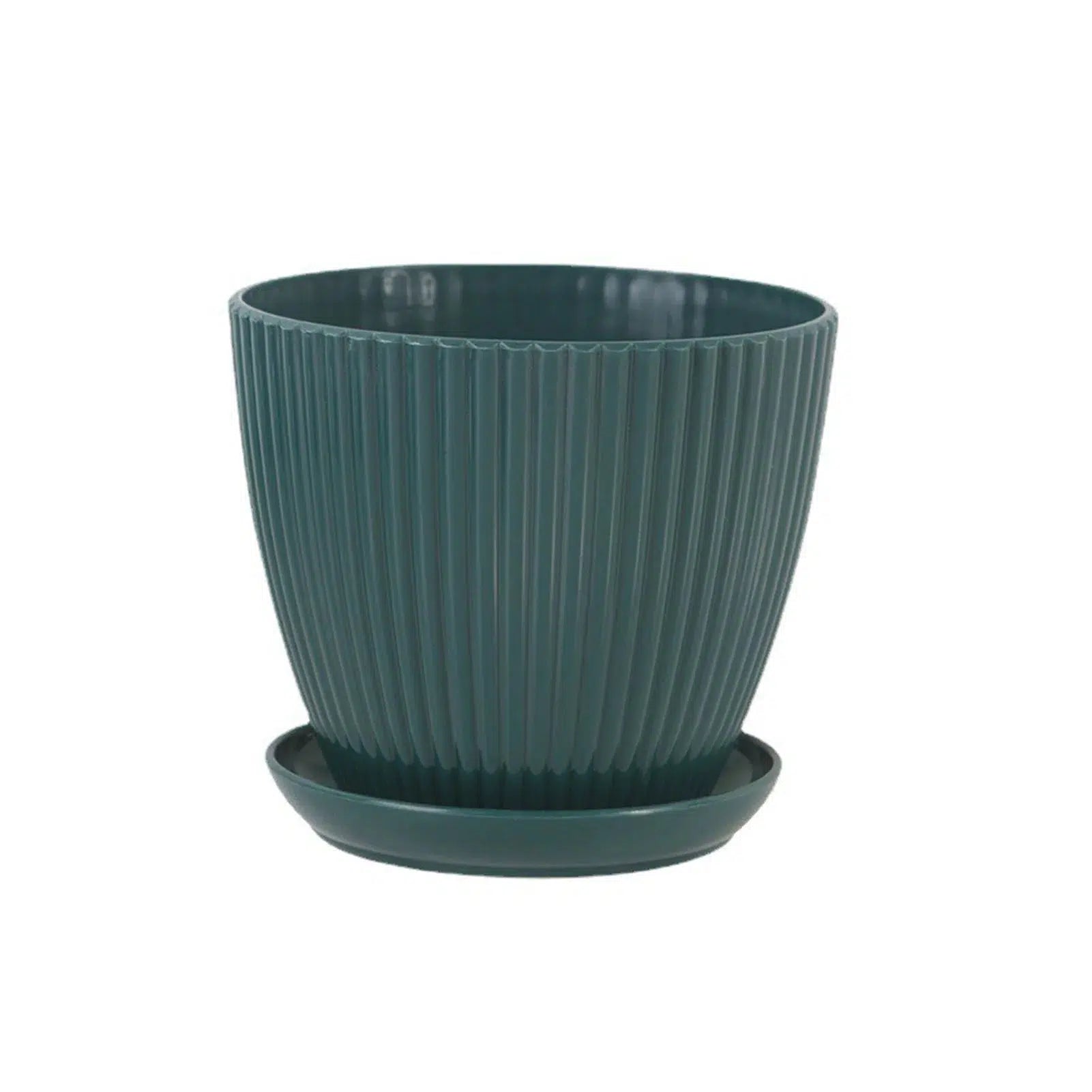 Home Garden Plastic Pots with Tray-Green-S 9x8cm-